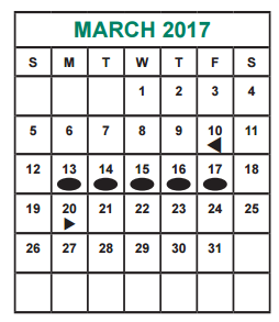 District School Academic Calendar for Mahanay Elementary School for March 2017