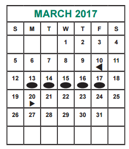 District School Academic Calendar for Hastings High School for March 2017