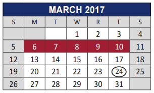 District School Academic Calendar for Anderson Elementary School for March 2017