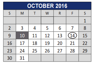 District School Academic Calendar for Boyd Elementary School for October 2016