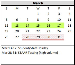 District School Academic Calendar for San Jacinto Elementary for March 2017