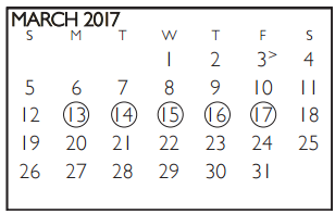 District School Academic Calendar for Blanton Elementary School for March 2017