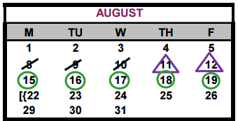 District School Academic Calendar for Bastrop County Juvenile Boot Camp for August 2016