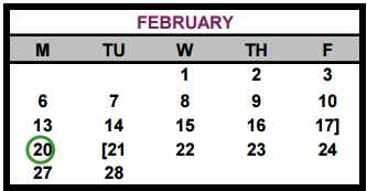District School Academic Calendar for Bastrop High School for February 2017