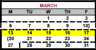 District School Academic Calendar for Cedar Creek Middle School for March 2017