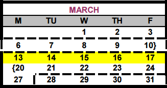 District School Academic Calendar for Bastrop Middle School for March 2017