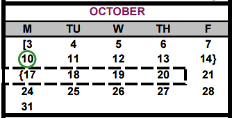 District School Academic Calendar for Gateway School for October 2016