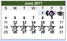 District School Academic Calendar for Odom Middle School for June 2017
