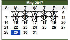 District School Academic Calendar for Paul A Brown Alternative Center for May 2017
