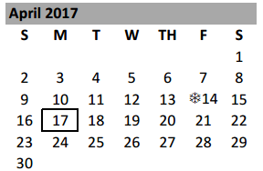 District School Academic Calendar for Belton High School for April 2017