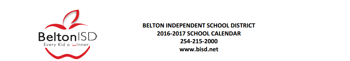 District School Academic Calendar for Bell Co J J A E P