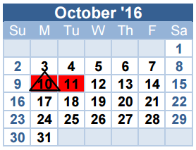 District School Academic Calendar for Richland Elementary for October 2016