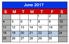 District School Academic Calendar for Gladys Polk Elementary for June 2017