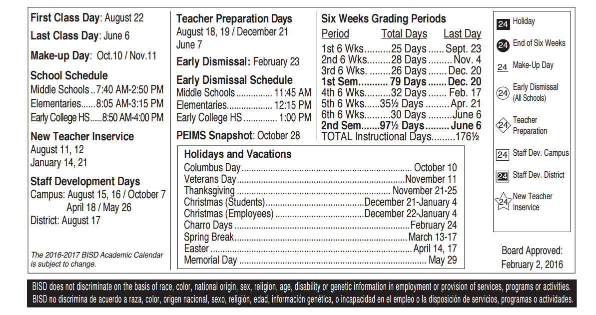 District School Academic Calendar Key for Cromack Elementary