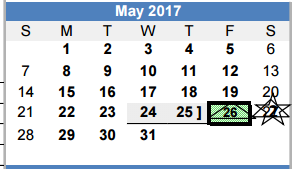 District School Academic Calendar for Ace Campus for May 2017