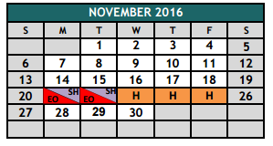 District School Academic Calendar for Jack Taylor Elementary for November 2016