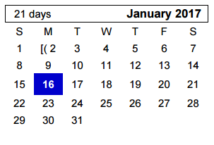 District School Academic Calendar for Gene Howe Elementary for January 2017
