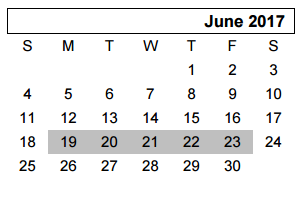 District School Academic Calendar for Canyon Junior High for June 2017