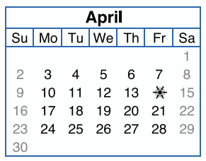 District School Academic Calendar for Ranchview High School for April 2017