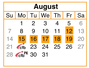 District School Academic Calendar for Nancy H Strickland Intermediate for August 2016