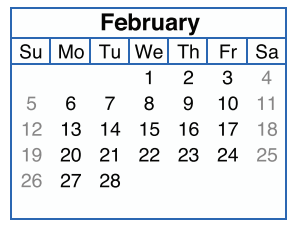 District School Academic Calendar for Rainwater Elementary for February 2017