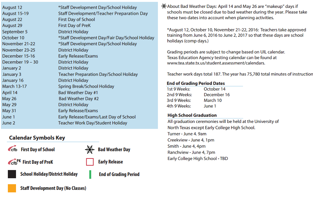 District School Academic Calendar Key for Salazar Alternative Education Prog