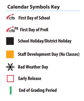 District School Academic Calendar Legend for Stark Elementary