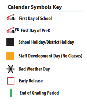 District School Academic Calendar Legend for Salazar Alternative Education Prog