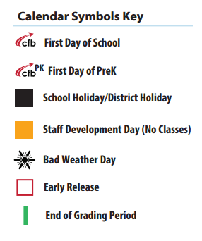 District School Academic Calendar Legend for Dallas County Jjaep