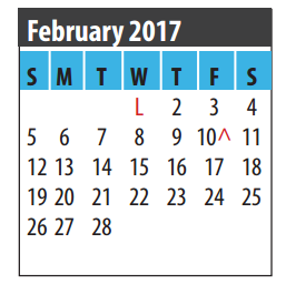 District School Academic Calendar for G H Whitcomb Elementary for February 2017
