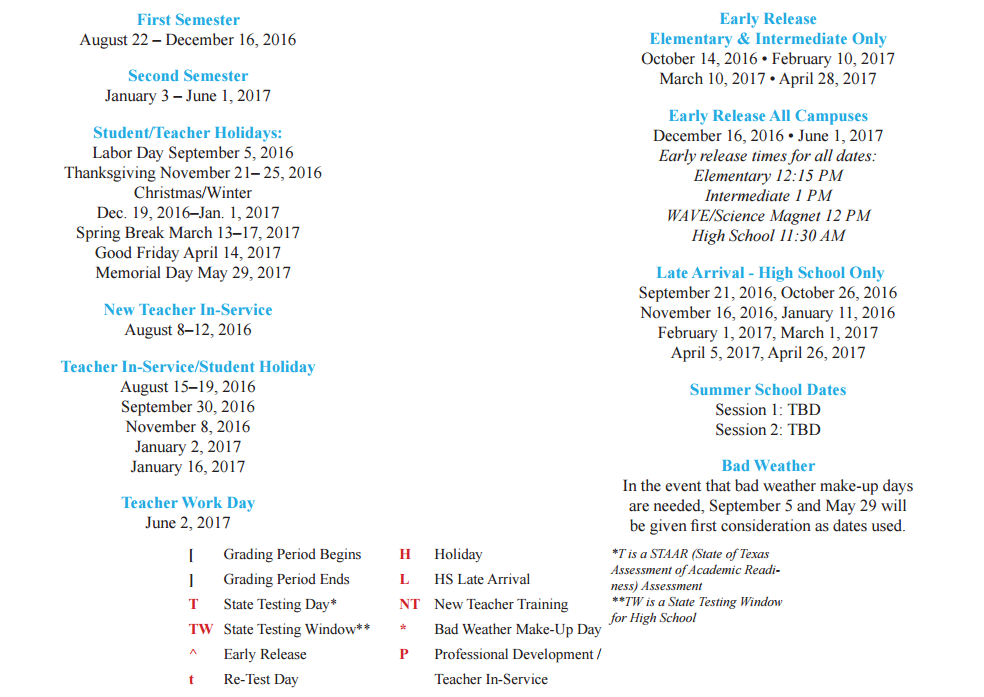 District School Academic Calendar Key for G H Whitcomb Elementary