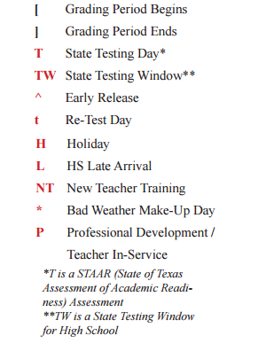 District School Academic Calendar Legend for C D Landolt Elementary