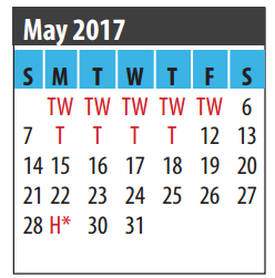 District School Academic Calendar for James H Ross Elementary for May 2017