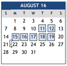 District School Academic Calendar for South Knoll Elementary for August 2016