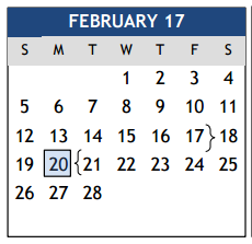 District School Academic Calendar for South Knoll Elementary for February 2017