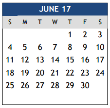 District School Academic Calendar for College Station Jjaep for June 2017