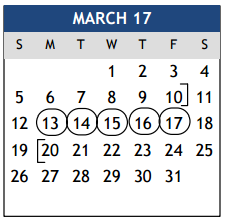 District School Academic Calendar for Cypress Grove Intermediate for March 2017