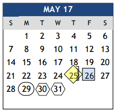 District School Academic Calendar for A & M Cons High School for May 2017