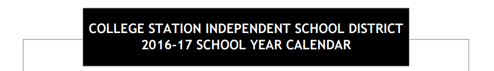 District School Academic Calendar for Center For Alternative Learning