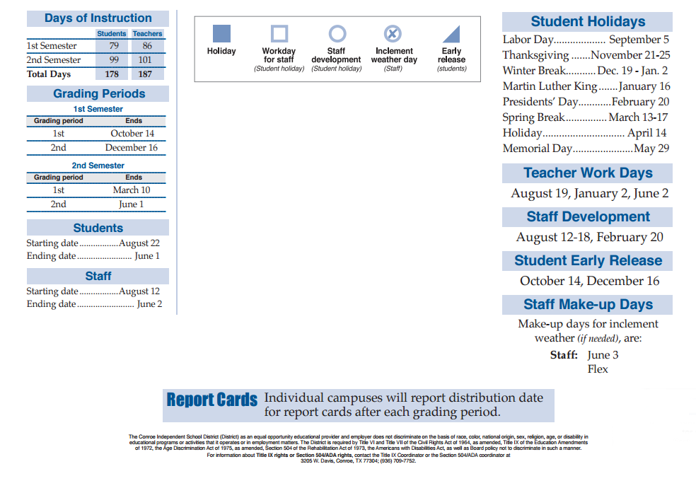 District School Academic Calendar Key for Glen Loch Elementary