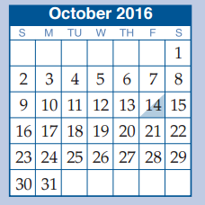 District School Academic Calendar for Oak Ridge High School for October 2016