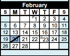 District School Academic Calendar for J L Williams Elementary for February 2017