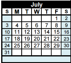 District School Academic Calendar for S C Lee Junior High for July 2016