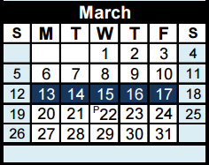 District School Academic Calendar for J L Williams Elementary for March 2017