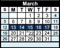 District School Academic Calendar for S C Lee Junior High for March 2017