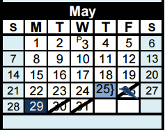 District School Academic Calendar for J L Williams Elementary for May 2017