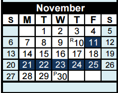 District School Academic Calendar for Mae Stevens Elementary for November 2016