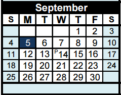 District School Academic Calendar for S C Lee Junior High for September 2016