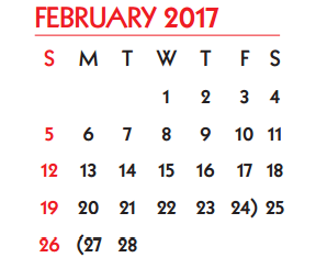 District School Academic Calendar for Wilson Elementary School for February 2017