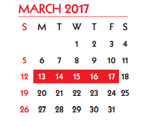 District School Academic Calendar for Student Learning And Guidance Cent for March 2017